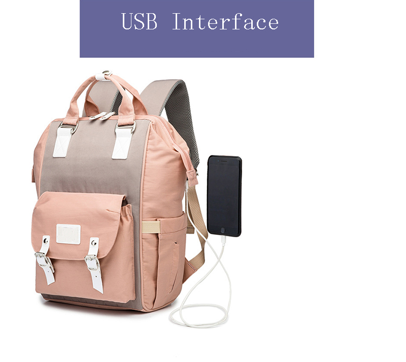 Fashion Mummy Maternity Nappy Bag Diaper Bag Large Capacity Travel Backpack Nursing Bag For Baby Care With Stroller Strap