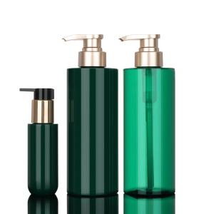 Wholesale Luxury 16oz Green Round Kylie Skin Clear Body Hibiki Empty 500ml Shampoo And Conditioner Bottles With Gold Pump from china suppliers