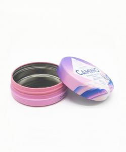 China Child Resistant Gummy Round Tin Boxes With Lids CBD Products Packaging on sale