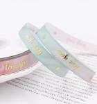 Gilding Laser Bronzing Ribbed Ribbon Printed Webbing Polyester Woven Tapes