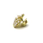 Crown Shaped Mens Diamond Cufflinks Inlaid Pearl Gold Color ODM