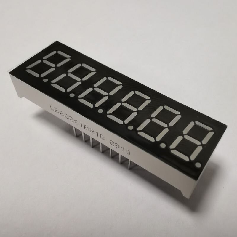 White 7 Segment LED Display 6 Digit 9.2mm Common Cathode for Digital Countdown Timer