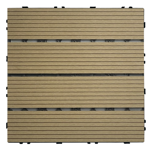 Durable Wood Plastic Composite Patio Deck Tiles Interlocking Resist Wear