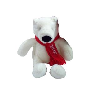 Wholesale 29cm 11.42 Inch Gift Stuffed Animal White Bear Coca Cola With Red Scarf from china suppliers
