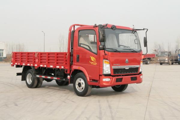 10 Ton 4x2 Sinotruk Howo7 Heavy Cargo Truck Red Color 6 Tires With Air