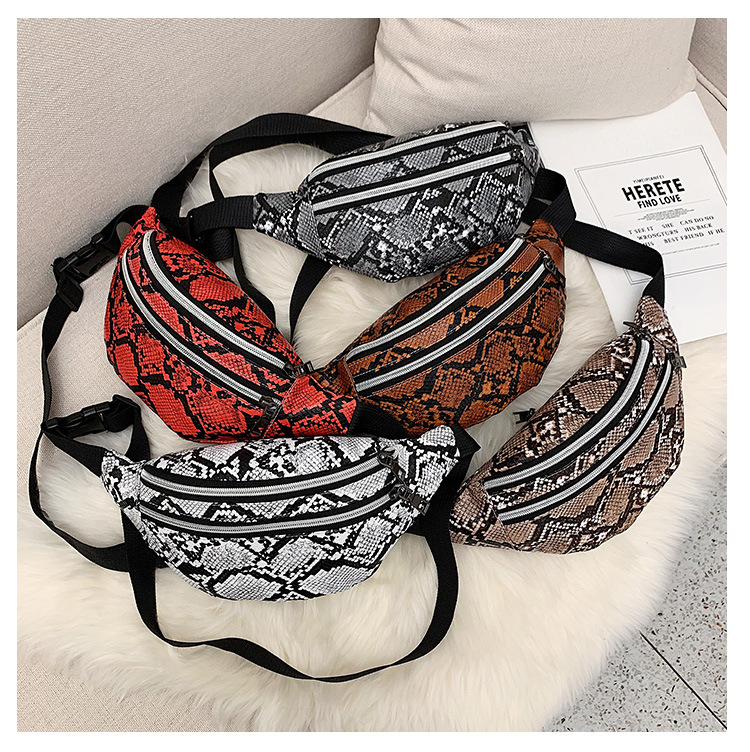 Serpentine Waist Bag Women Fashion Fanny Pack PU Hip Bum Bag Ladies Belt Pouch Pocket Purse for Phone Card