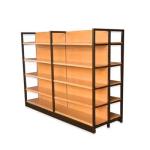 wholesale supermarket shelves shop racks gondola shelving with side net store