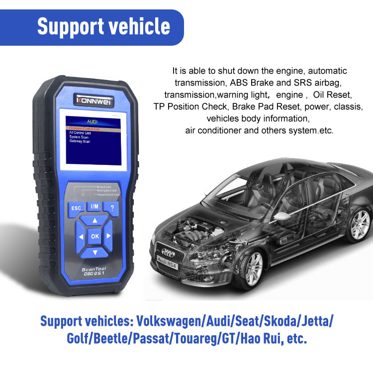 FCC Full System Diagnostic Scanner KONNWEI OBD2 EOBD Protocol