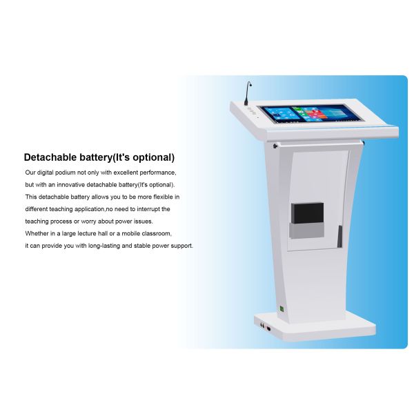 Best Price Smart LCD 21.5 Inch All-in-One Touch Screen Podium Kiosk with Mic and Speaker for Conference