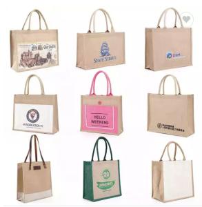 Wholesale Silk Screen Plain Shopper Shopping Bag Customized Handmade Gift Beach Hemp Jute Bags from china suppliers