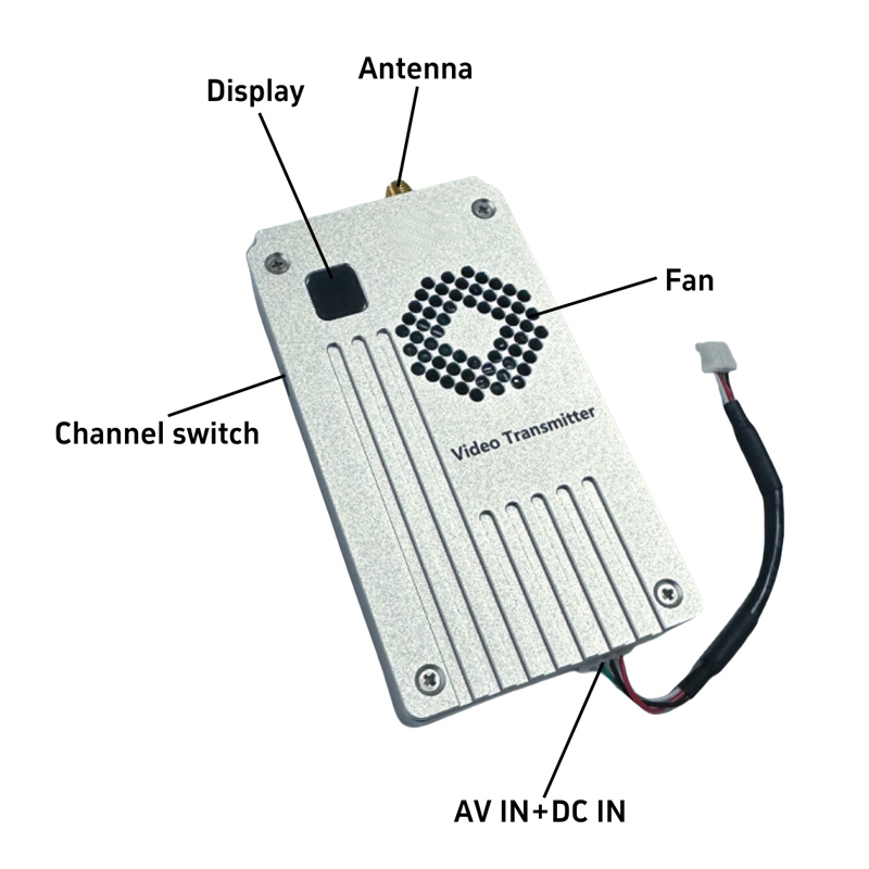 60km 1Ghz 5W FPV VTX Drone Wireless Video Transmitter Receiver 8 Channels