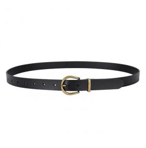 China Adjustable Length 2.3cm Women's Fashion Leather Belts Metal Loop Old Gold Plating on sale