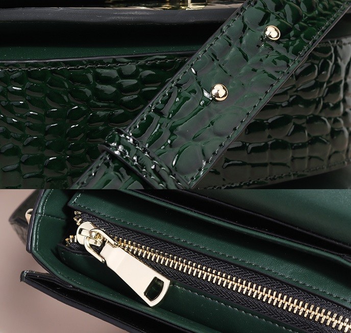 Women Crocodile Crossbady Bags Ladies Saddle Bag Pures With Wide Shoulder Strap