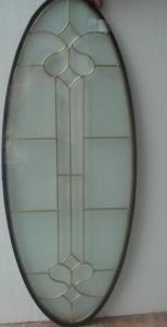 Wholesale low price oval decorative glass panel with brass caming from china suppliers