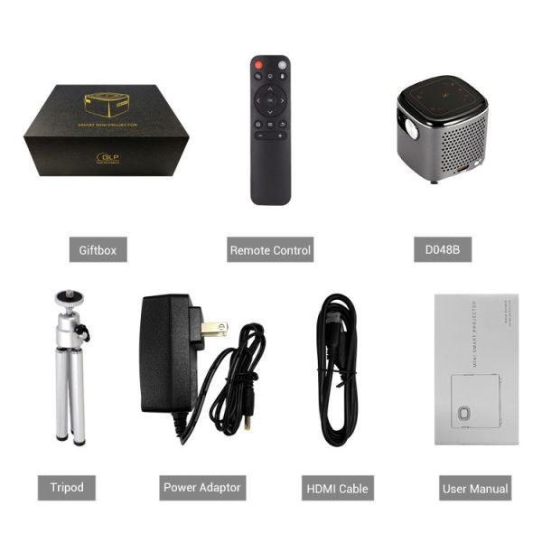 Outdoor Camping compact DLP Mini Projector 4k Smart Video Android Cube