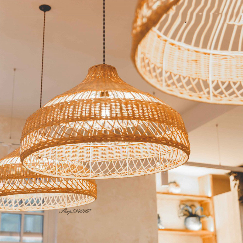 Chinese Style Pendant Lights Rattan Handmake Hanging Lamp for Living Room Decoration Dining Room Light(WH-WP-70)