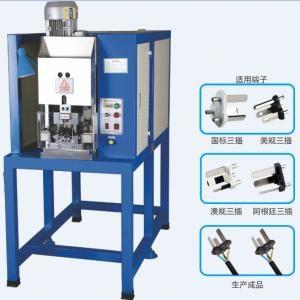 China 3 Flat Pin Plug Insert Crimping Power Cord Making Machine 1000pcs/hour on sale