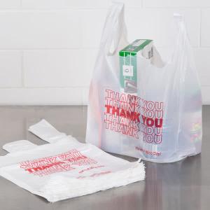 Wholesale Retail White Plastic Thank You Bags , Custom T Shirt Bags For Grocery from china suppliers