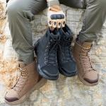 Brown Lightweight Safety Work Boots Breathable Wide Steel Toe Shoes Flexible