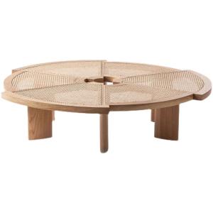 Wholesale Oak Solid Wood Coffee Table Rattan Top Small Round Coffee Table from china suppliers