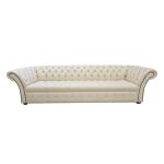 1/2/3/4 Seater White Leather Chesterfield Sectional Sofa Bar Salon