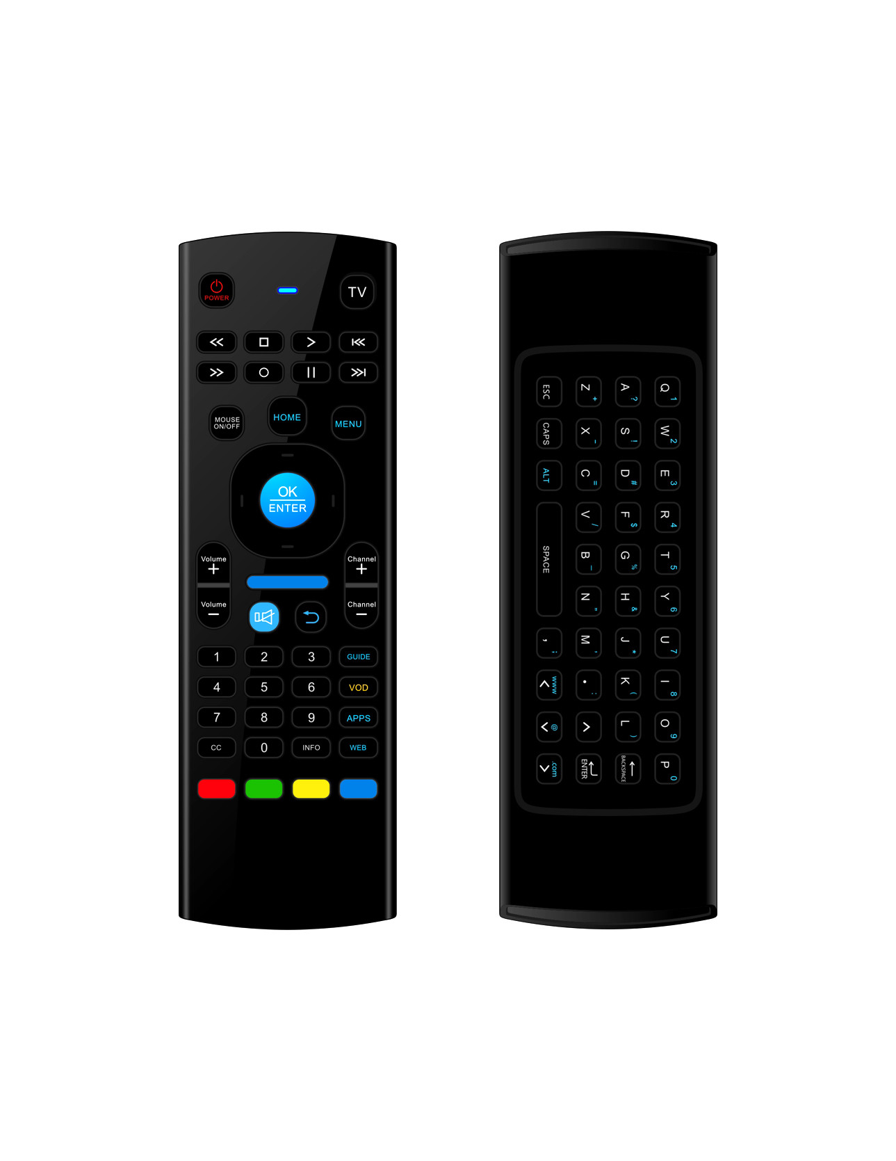 Two Side 2.4 G RF Remote Control Nice Reception Range Fly Air Mouse For Android