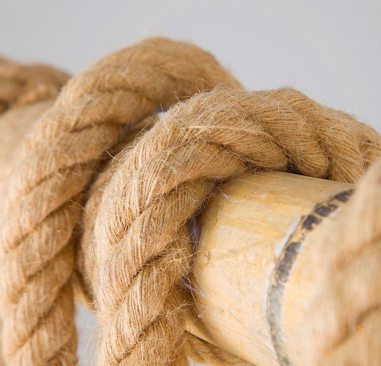 Hemp Rope Bamboo Glass Pendant Light For Living Rooms
