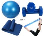Yoga package with Yoga ball & Yoga mat & Yoga dumbbell & Yoga pull belts