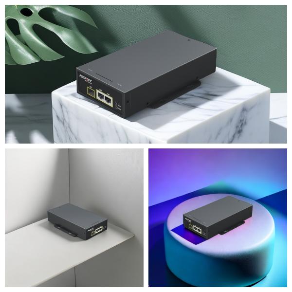 1000Mbps Metal fiber to Ethernet PoE injector good choice for Ethernet power supply