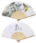 Wholesale Chinese Custom Bamboo Printed Fabric Bamboo Fan Folding Paper Fan Hand