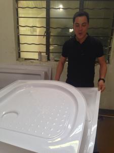 Wholesale acrylic shower tray making skills training--customer from Yemen, Tunisia from china suppliers