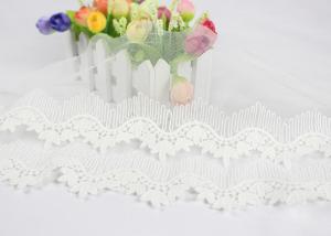 Wholesale Off White Cotton Embroidered Lace Trim For Sewing Clothes / DIY Wedding Dress Decoration from china suppliers