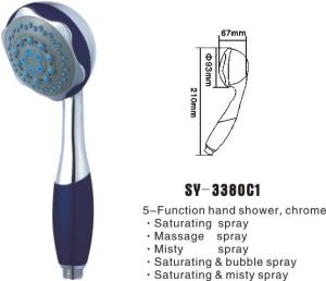 Wholesale Luxury chromed plastic 5-Function water saving shower head from china suppliers