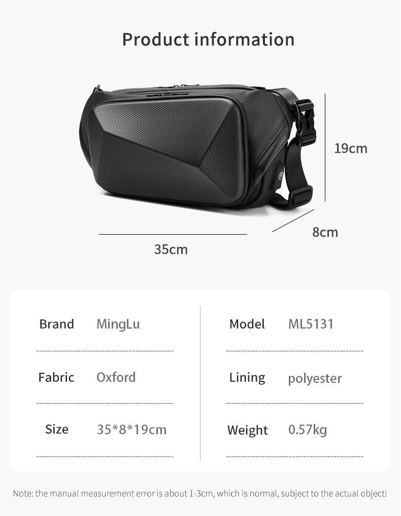 Factory wholesale custom sport waterproof new fashion casual anti theft crossbody sling bag chest men sling bag