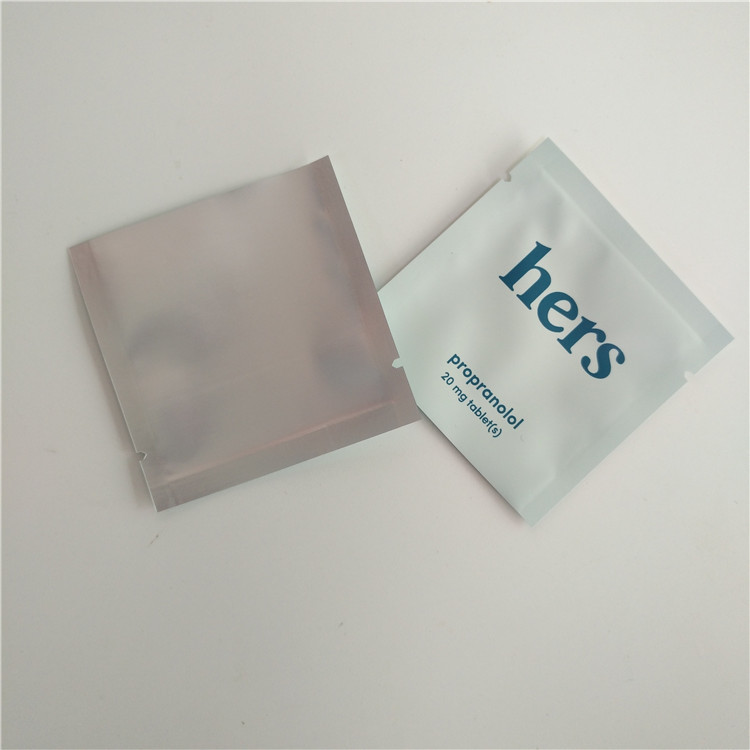Custom Printed Aluminium Foil Matte Heat Seal Sample Flat Tea Three Side Seal Food Pouch