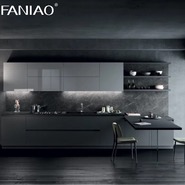 Manufacturer High Quality Kitchen Cabinets L-shape Melamine Kitchen Cabinet