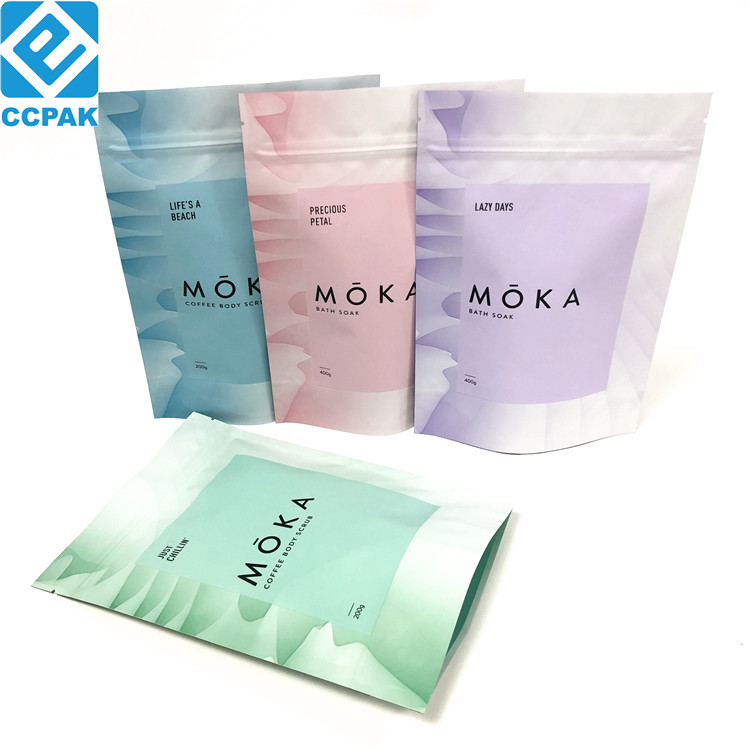 Aluminum Foil Snack Bag Packaging Coffee Paper Bags Matt Finish Surface For Tea
