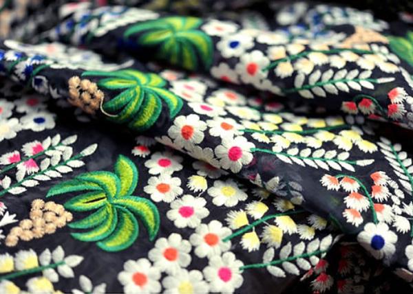 Deluxe Floral Multi Colored Lace Fabric for Heavy Embroidered Haute Couture
