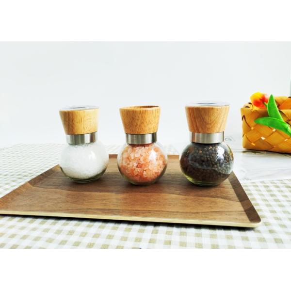 Glass Salt Grinder Mill Adjustable Grinder Cap With Ceramic Core