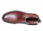 Martin Mens Ankle Boots Round Toe Custom Real Leather Brown Boots