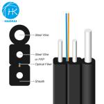 2core 6core FTTH Drop Cable Flat Fiber Optic Cable With Aramid Central Tube