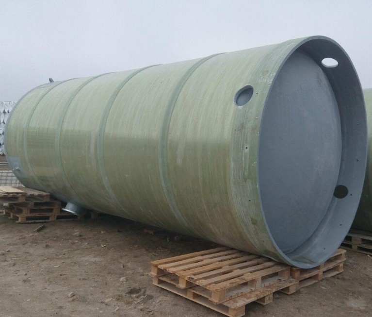 Integrated Precast Sewage Pump Station Material On FRP With Elevator And Piping