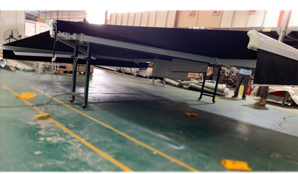 Double awning, awning, independent double - sided, electric hand - operated