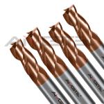 Copper Coating Carbide End Mill 4mm - 32mm 3 Flute End Mills For Carbon Steel