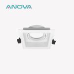 Aluminum Square Recessed Spotlight 90° Rotation 20° Tilt Deep Anti-Glare For