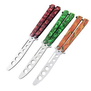 Wholesale 440 Stainless Steel Dull Blade Practice Butterfly Knife EDC Outdoor Camping Knives from china suppliers
