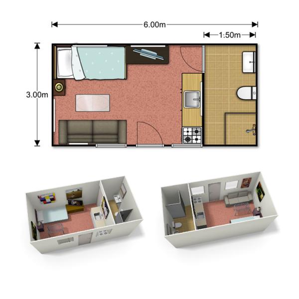 Multiple Size Specifications Prefabricated Expandable Containers With Terraces.