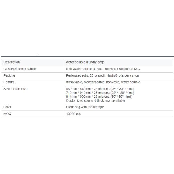 PVA Water Soluble Laundry Bags Hospital Medical Dissolvable Hot & Cold Water Soluble Laundry Bag For Infection Control