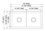 Double Bowl Stainless Steel Single Bowl Kitchen Sink Top Mount 32''X18''X10''
