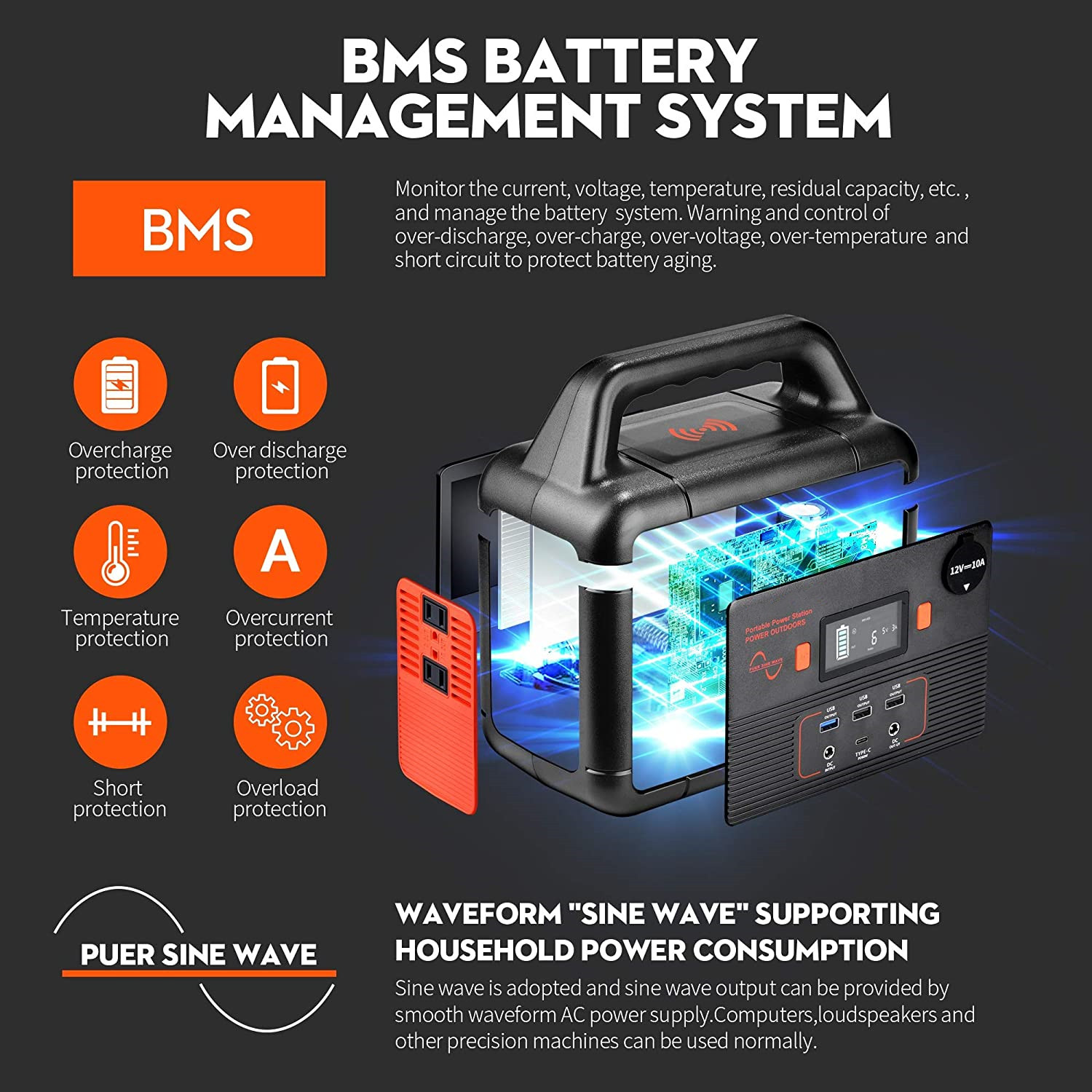 300WH Off Grid PV System Ac Charge MPPT Portable Power Station 1000w